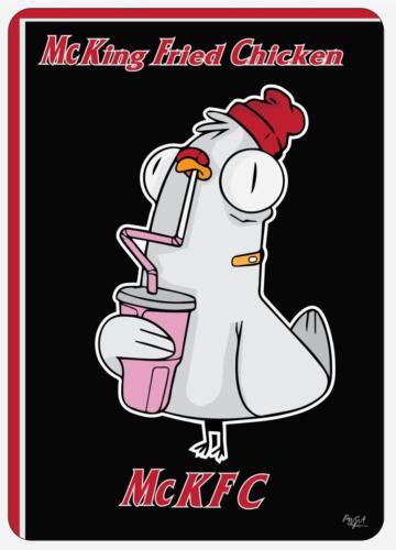 Chicken slurping fizzy drink while spaced out